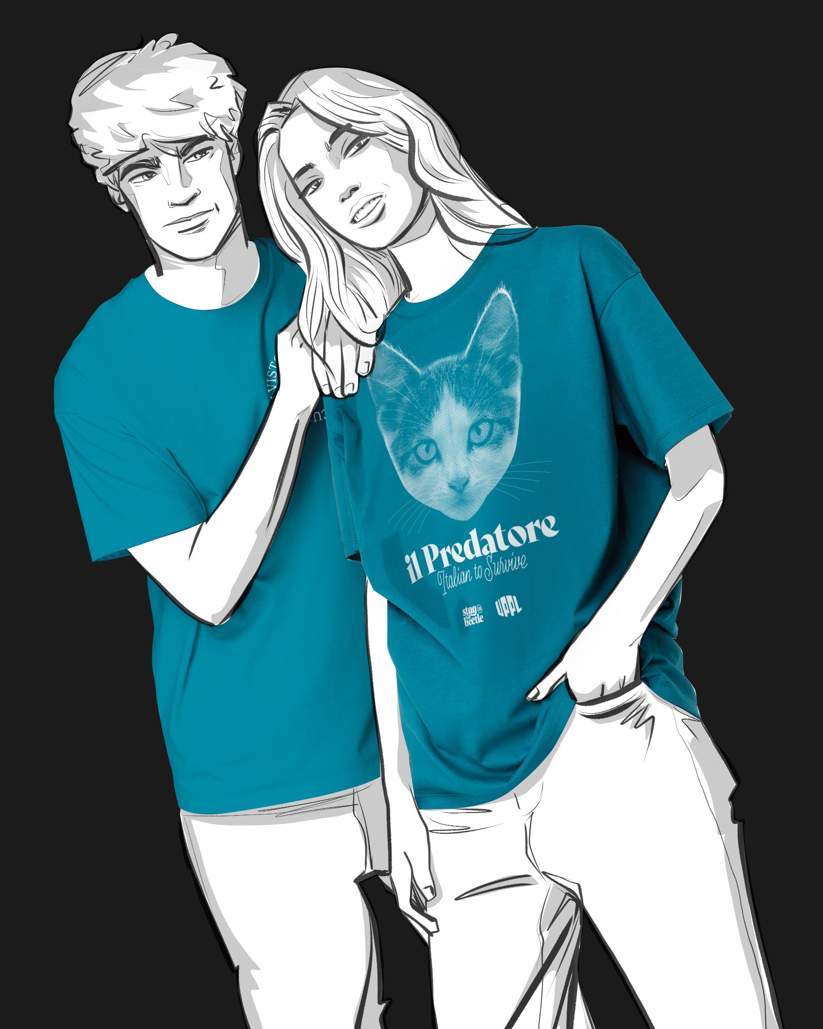 Bio-Shirt mit hängenden Schultern - il predatoe